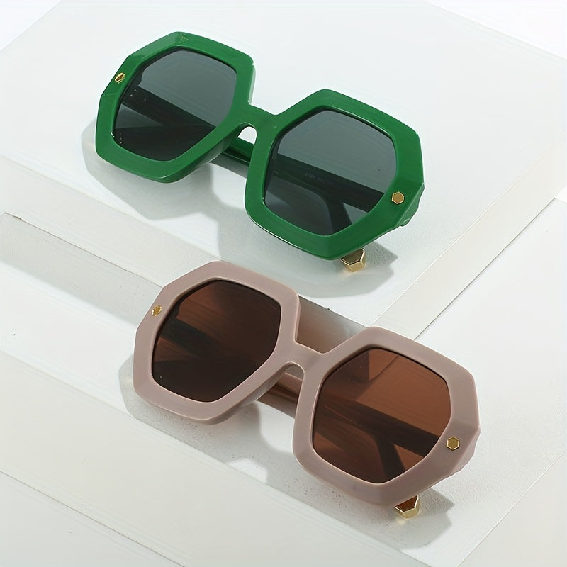 Large Geometric Frame Sunglasses For Women Men UV400