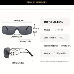 Y2K Wrap Around Sunglasses Gradient UV400