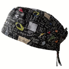 Printed Working Hat Scrub Caps Adjustable Work Cap For Man And Woman