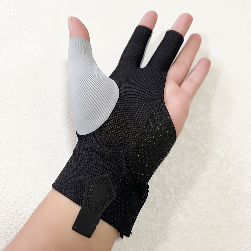 High Elastic Left Hand Billiards Glove Non Slip Three Finger