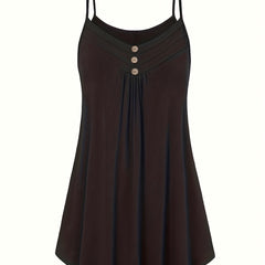 Solid V Neck Cami Top Women's Plus Casual Cami Top