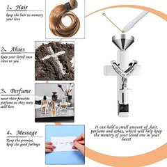 5pcs Heart Cross CZ Urn Necklace Stainless Steel Cremation Jewelry