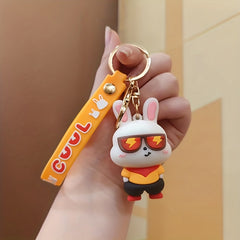 Sunglasses Rabbit Keychain Bag Charm Pendant
