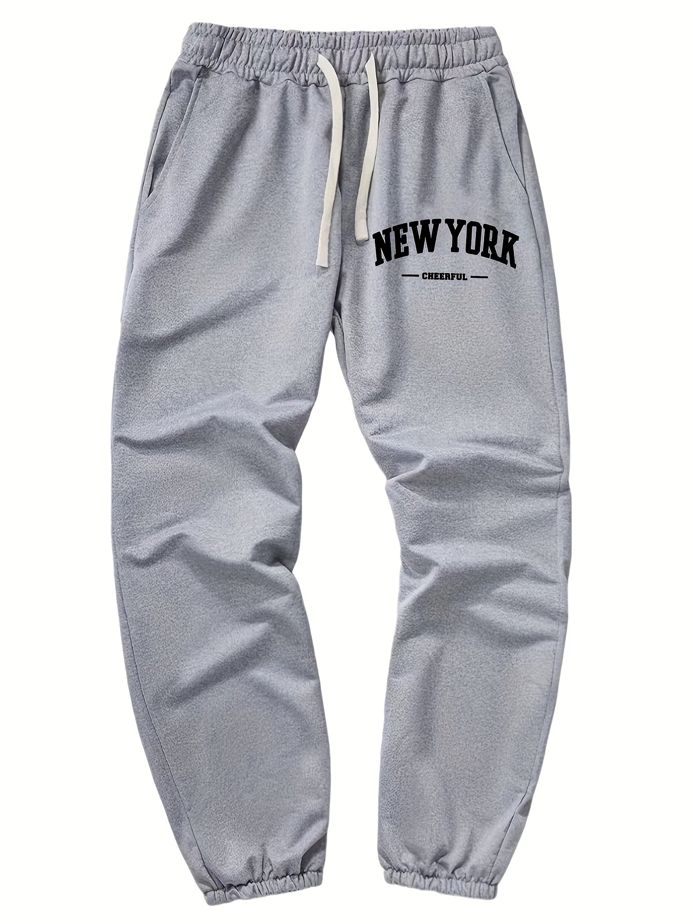 Men's Letter Print Joggers Loose Fit Drawstring Pants