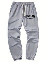 Men's Letter Print Joggers Loose Fit Drawstring Pants