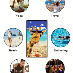 Giraffe Sunglasses Beach Towel Quick Dry Soft Absorbent Towel