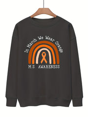 Graphic Print Pullover Sweatshirt for Women