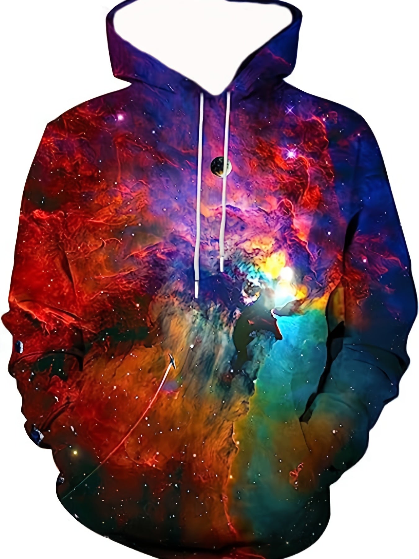 Starry Sky Print Hoodies For Men Graphic Sweatshirt Comfy Hooded Pullover