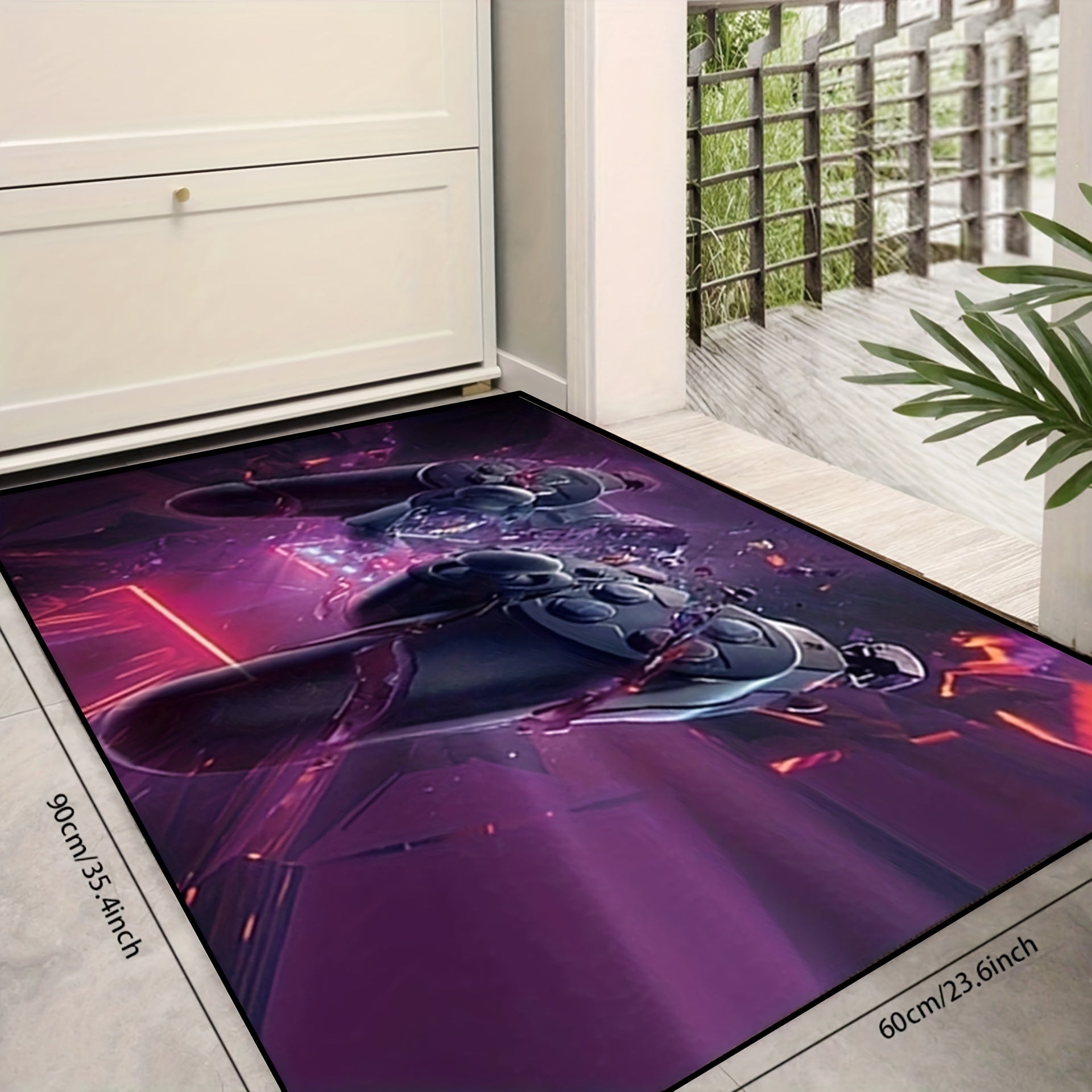 Neon Colour Game Machine Area Rug Anti Slip Floor Mat