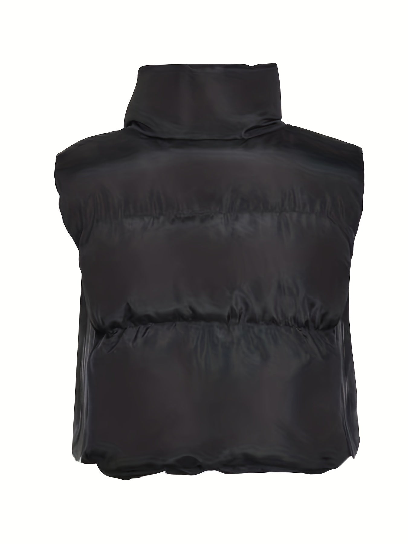 Solid Zip Up Vest Casual Winter Warm Sleeveless Outerwear