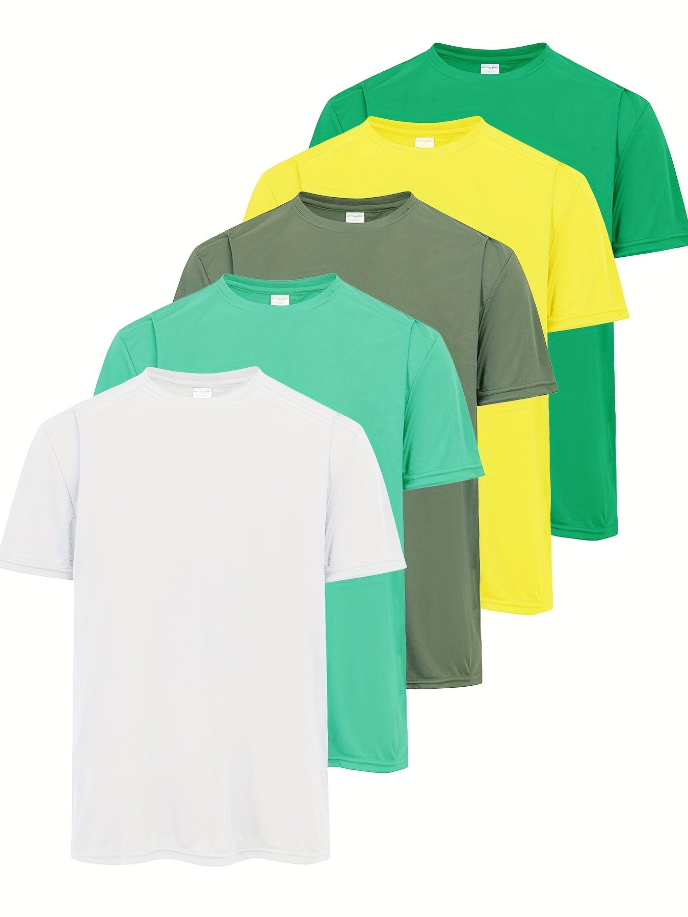 5pcs Men's Breathable Quick Drying Workout T Shirt Stay Comfortable