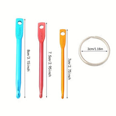 3pcs Crochet Single End Knitting Tools Key Ring Ergonomic Handle Hooks Needles