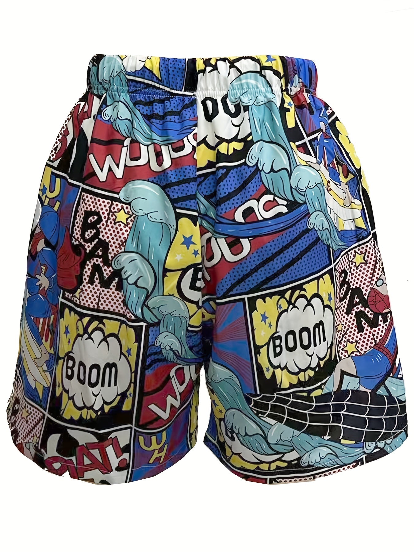 Quick Drying Comics Pattern Swim Trunks Men's Board Shorts Swimwear