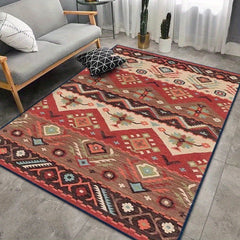 Modern Velvet Moroccan Area Rug Soft Non Slip Floor Mat for Living Room Bedroom