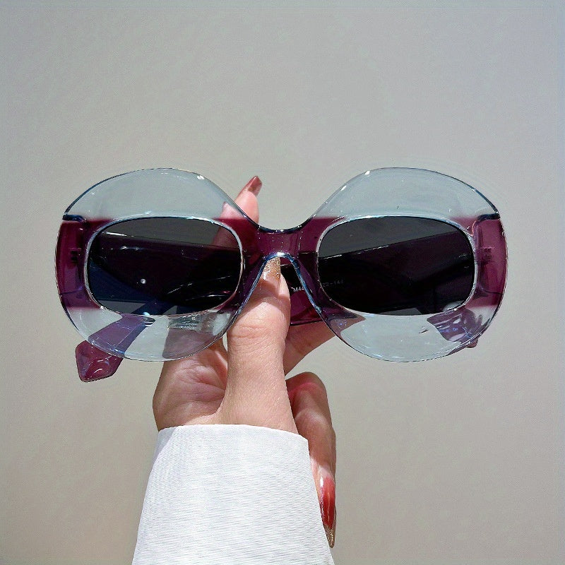 Oversized Oval Sunglasses Y2K Hiphop Glasses UV400
