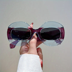 Oversized Oval Sunglasses Y2K Hiphop Glasses UV400