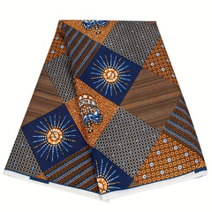 African Wax Dye Fabric Polyester Material Geometric Pattern 3 Yards 6 Yards