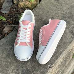 Women's Low Top Canvas Shoes Casual Pink Sneakers
