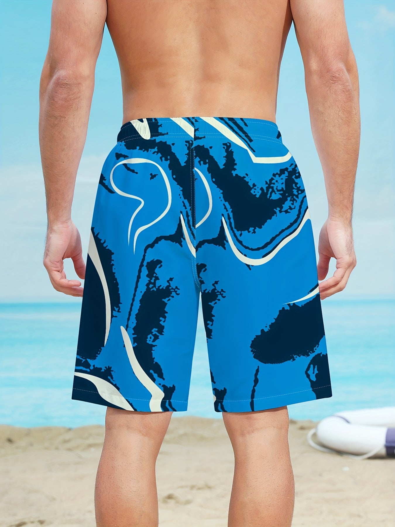 Men's Swim Trunk with Drawstring Waist Band for Beach Pool