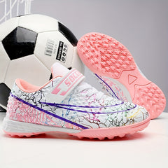 Boys' TF Football Boots Hook & Loop Fastener Anti-skid Soccer Cleats