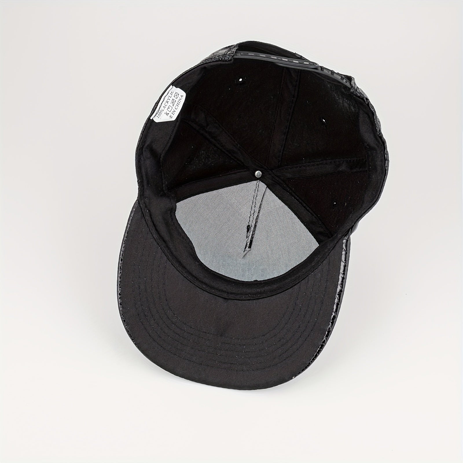 Men's PU Leather Baseball Cap with Dollar Pattern