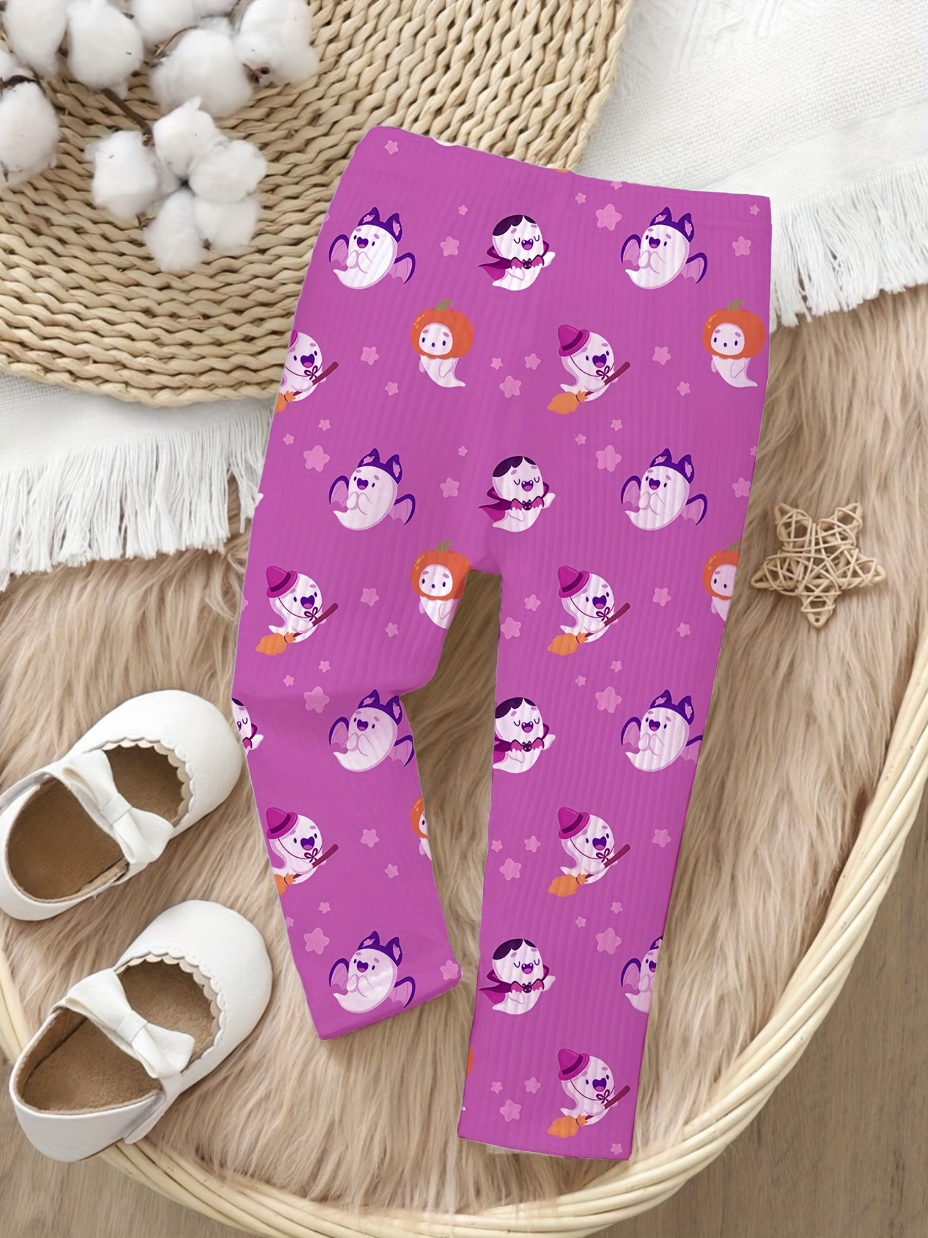 Toddler Girls Little Ghost & Flower Leggings Set 2pcs