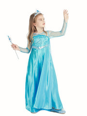 Girls Princess Dress Sequined Mesh Long-sleeved Costume For Queen Cosplay