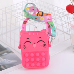 Girls Silicone Cat Messenger Bag Coin Purse Educational Toy Bag