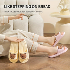 Funny Bear Decor Slippers Open Toe Non Slip Sandals