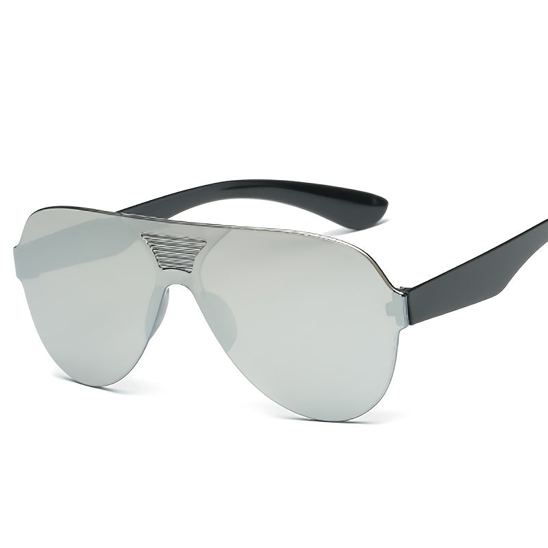 Y2K One Piece Sunglasses Futuristic Mirror Lens Shield Glasses UV400