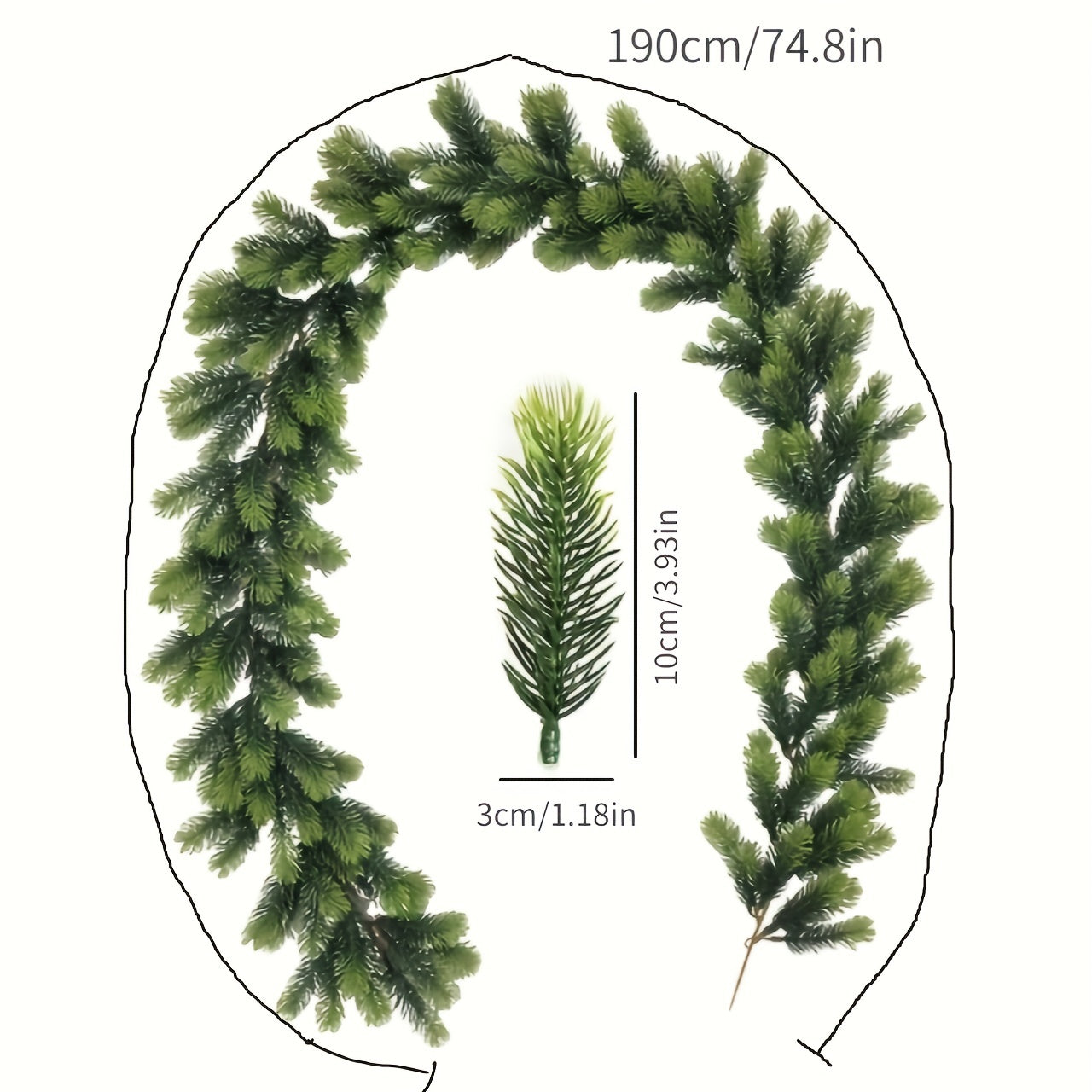 Artificial Green Christmas Wreath Pine Branch Decor