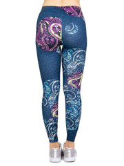 Colorful Cashews Print High Waist Leggings Women's Clothing