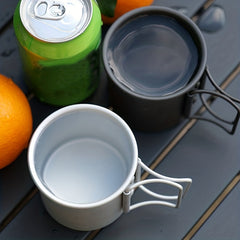 Outdoor Camping Aluminum Folding Water Cup With Foldable Handles