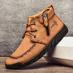 Men's High Top Boots Zipper Outdoor Walking Shoes