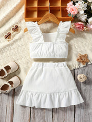 Baby Girl Ruffle Sleeve Top & Puffy Skirt Set