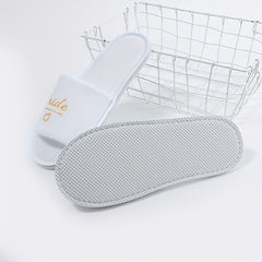 Women's Plush Slip-On Slippers with Open Toe and Thick Sole
