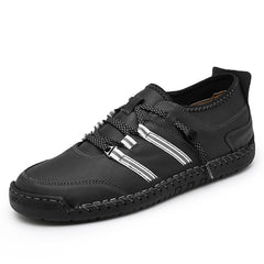 Men Leather Stitch Loafer Shoes Slip On Lightweight Dress Shoes