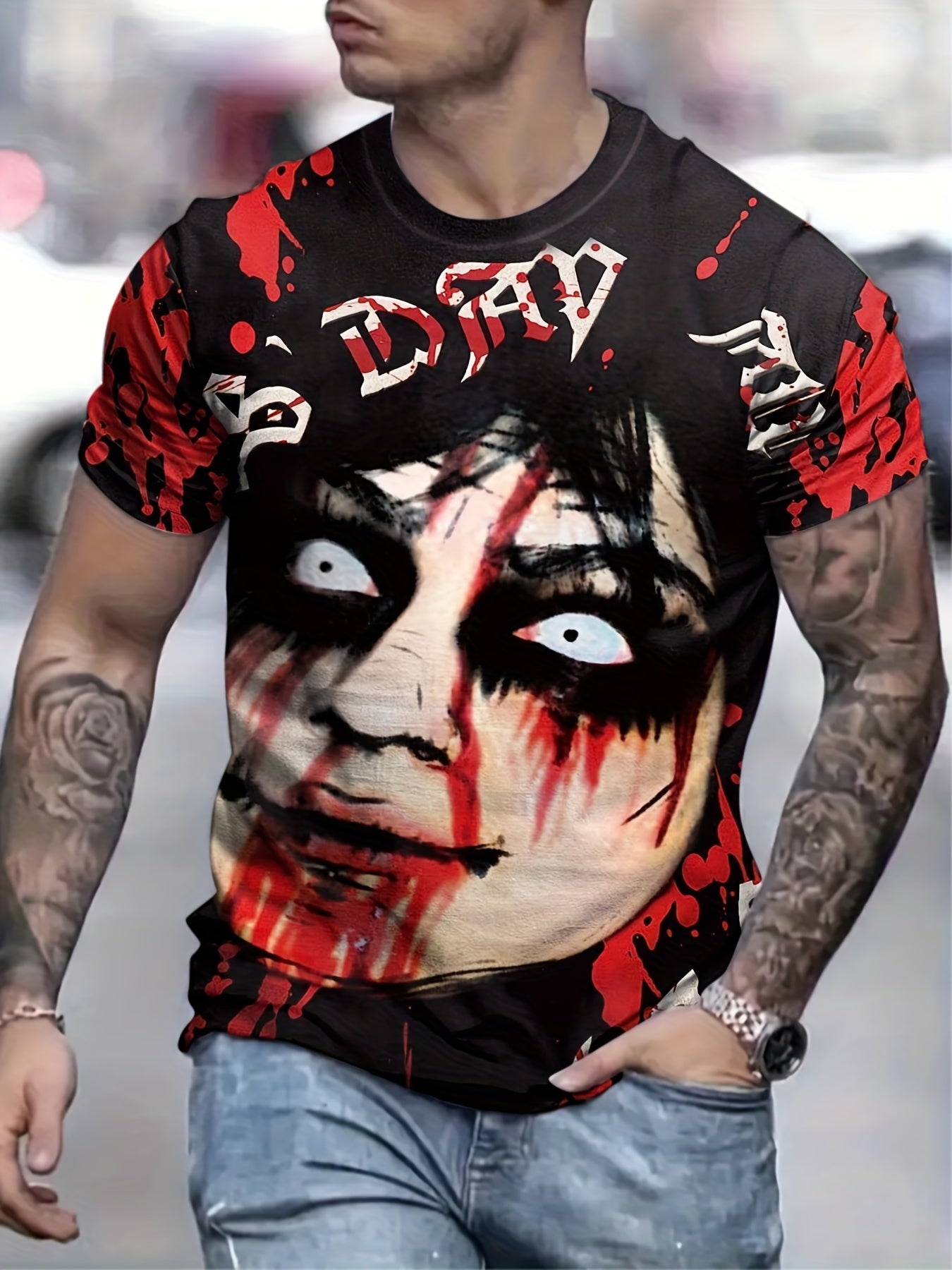 Men's Portrait Graphic Novel T-shirt for Summer