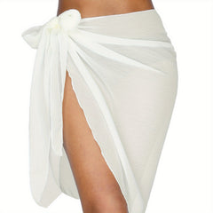 Milkfeel Sarong Wrap Women Beach Cover Up Chiffon Crinkled Bikini Coverup