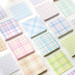 100 Sheets Plaid Pad 4 3 In 8 Cm Students Journal Material Paper