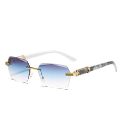 Vintage Rimless Sunglasses Women Unisex Rectangle Frameless Candy Glasses