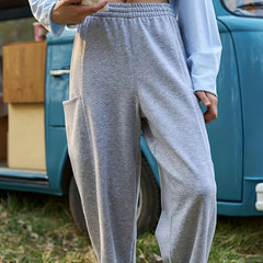 Women's Outdoor Workout Casual Sports Pants Large Pocket Elastic Waist