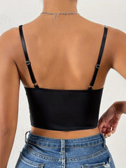 Chain Decor Sweetheart Neck Cami Top Sleeveless Summer Top