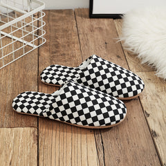 Men's Plaid Slip On Slippers, Casual Lightweight