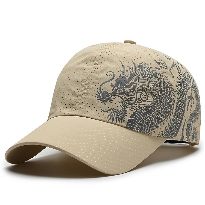 Waterproof Quick-drying Chinese Dragon Pattern Baseball Cap