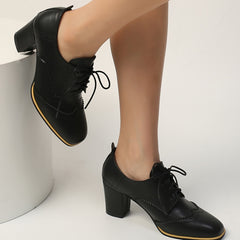 Chunky Heeled Short Boots Pointed Toe Lace Up Ankle Boots Oktoberfest Shoes