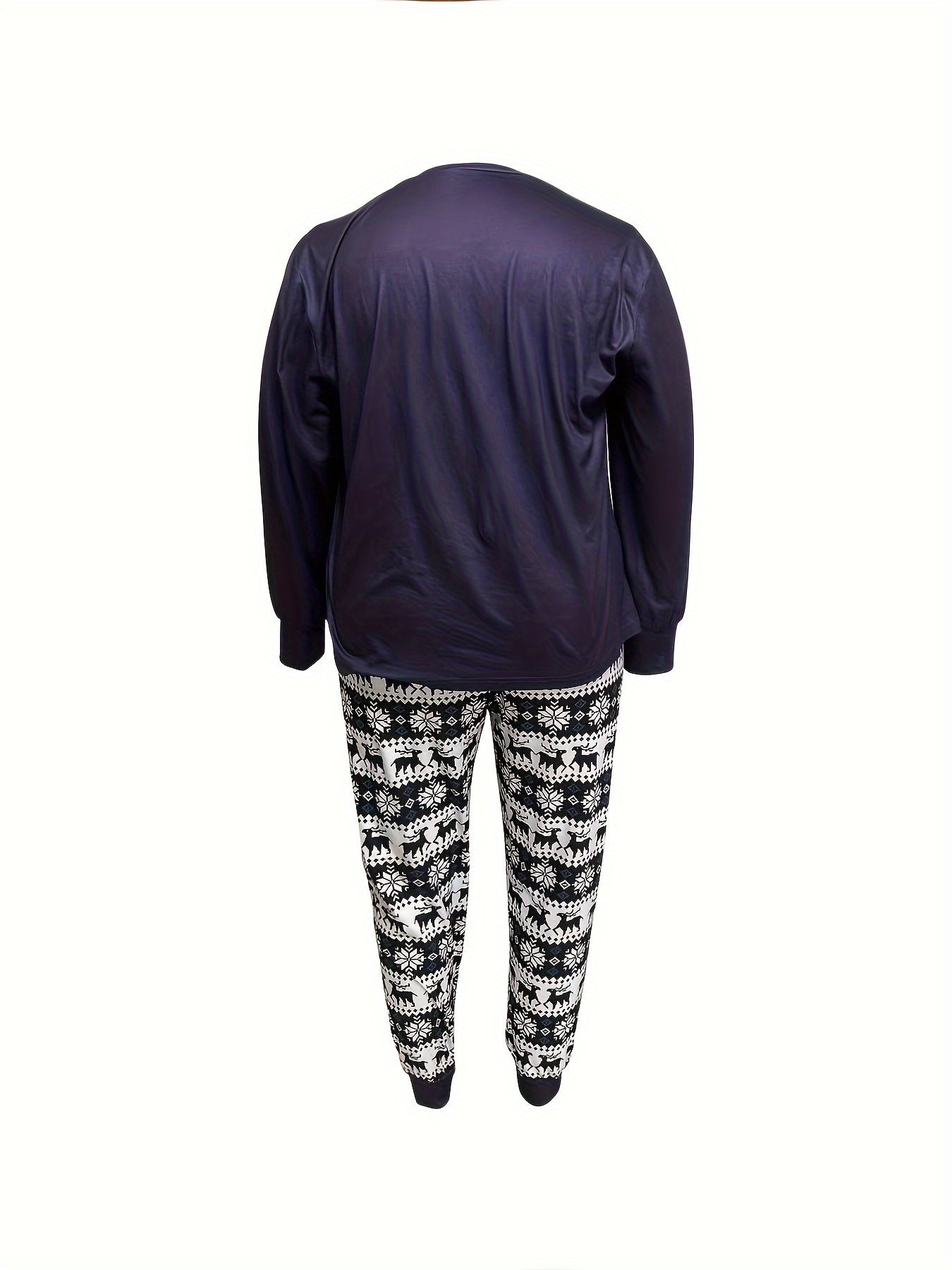 Plus Size Santa & Xmas Tree Print Tee & Joggers Set