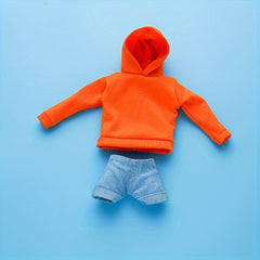 2pcs Doll Clothes Sweatshirt for 11.5 Inch Dolls, Loose Hooded Sweater & Shorts