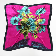 Print Silk Satin Scarf Female Shawls Head Scarf For Ladies