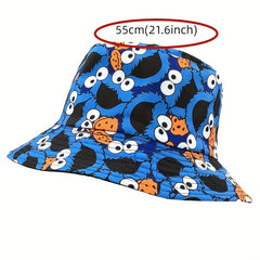 Cartoon Print Reversible Basin Hat for Women Men